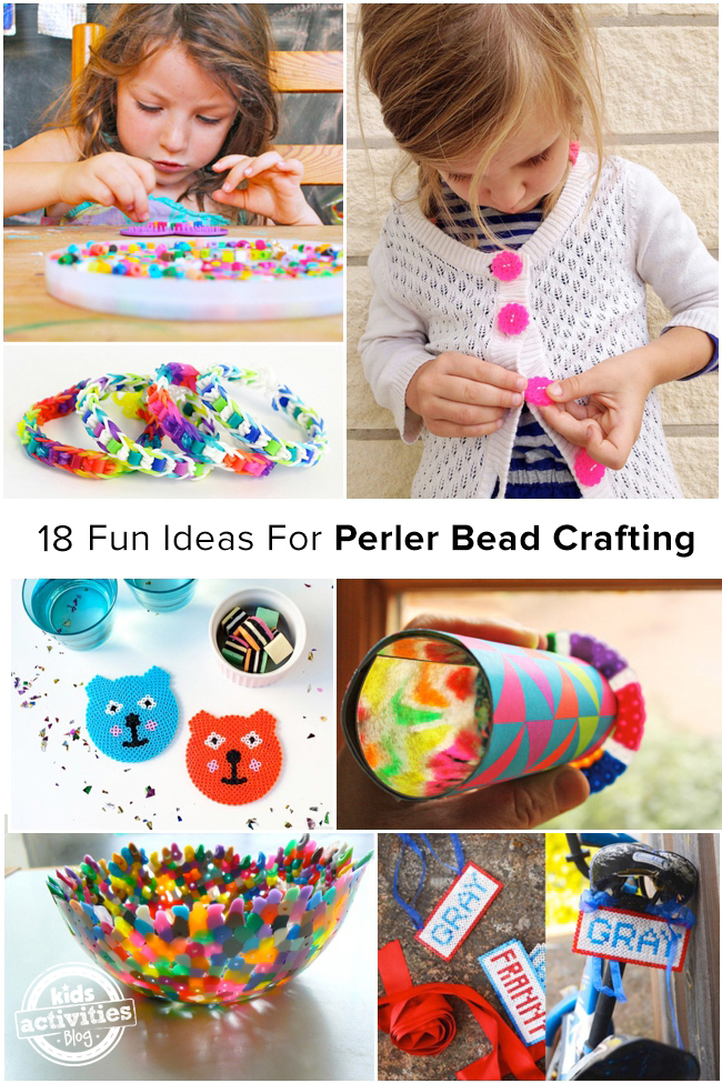 18 idées amusantes pour la fabrication de perles Perler - meilleurs projets de perles perler - 7 illustrées ici, des bracelets aux boutons en passant par un kaléidoscope - Blog d'activités pour enfants