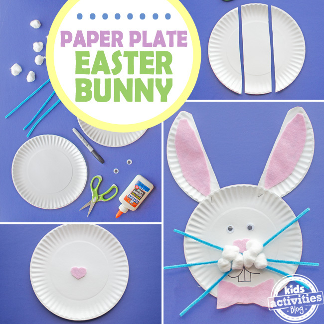 assiette en papier bricolage lapin de pâques