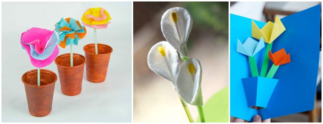 3 bricolages de fleurs faciles - pot de fleurs, calla lilly et fleur d'origami