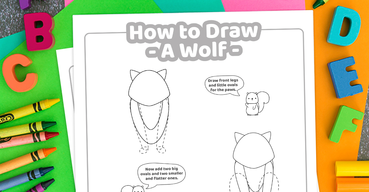 Comment dessiner une leçon facile à imprimer de loup pour les enfants