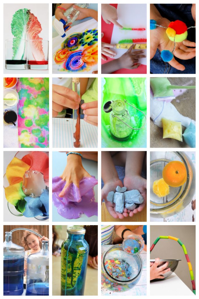 101 expériences scientifiques faciles du blog d'activités pour enfants - collage de 16 expériences scientifiques faciles différentes pour les enfants