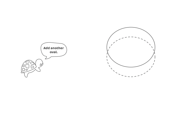 Étape 2 - Comment dessiner un poisson - Blog d'activités pour enfants - texte : Ajoutez un autre ovale.