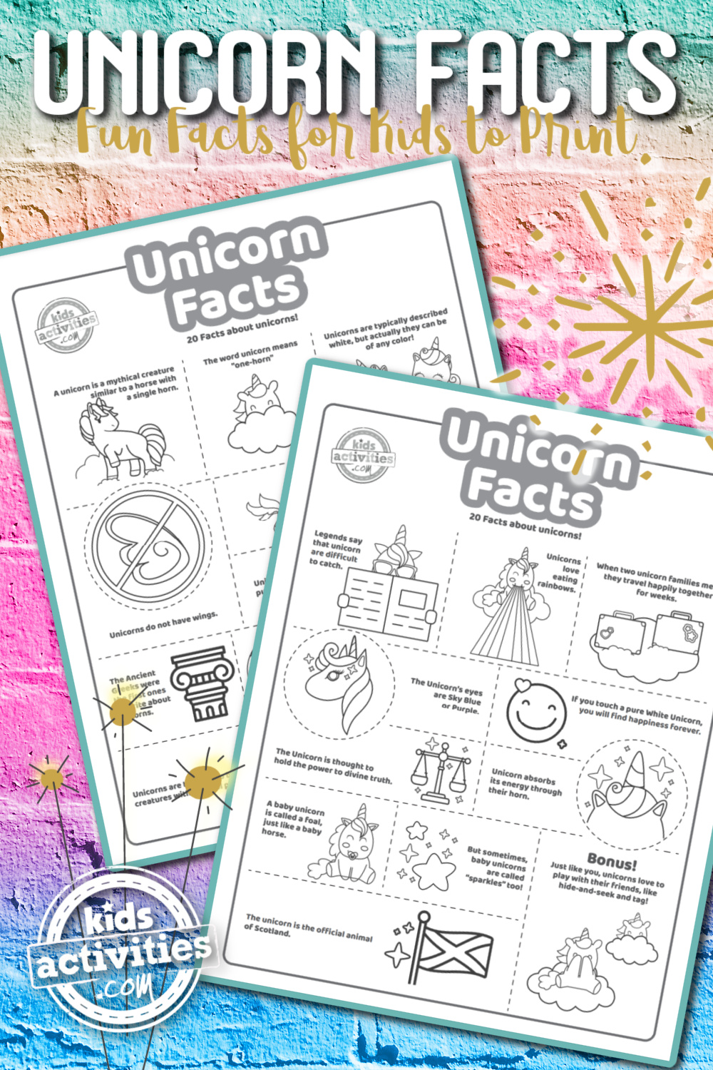 Faits amusants sur la licorne pour les enfants - Blog d'activités pour enfants Pinterest 2