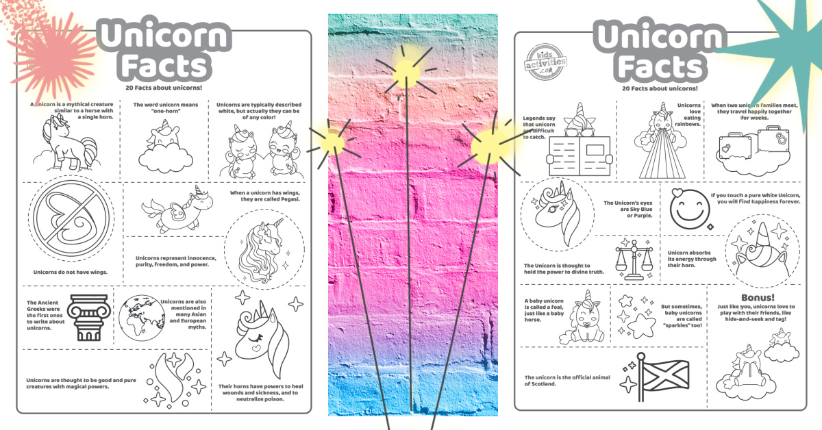 20 faits géniaux sur la licorne pour les enfants que vous pouvez imprimer