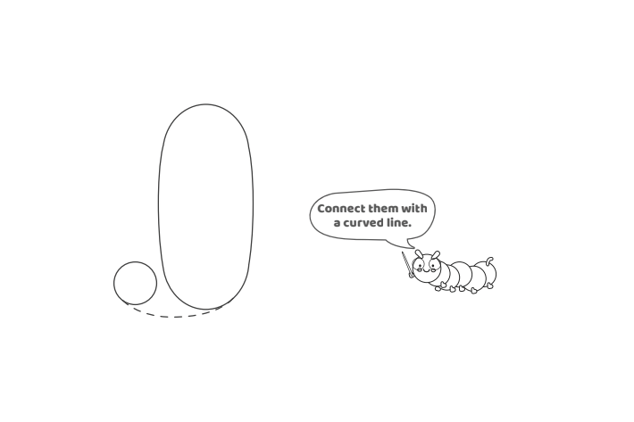 Step 3- How to Draw Bubble Letter J - Kids Activities Blog