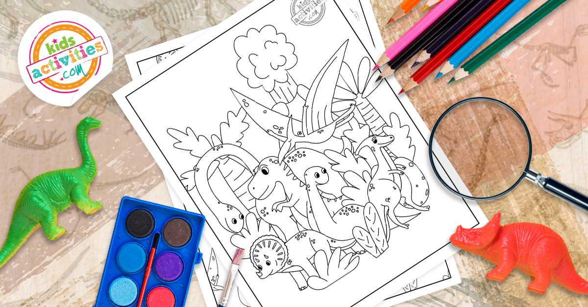 Pages de coloriage de dinosaures les plus mignonnes, y compris les griffonnages de dinosaures