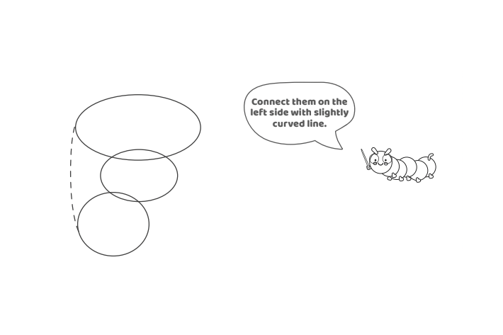 Étape 4 - Comment dessiner la lettre bulle F - Blog d'activités pour enfants Étape 4 - Comment dessiner la lettre bulle F - Blog d'activités pour enfants - texte : connectez-les sur le côté gauche avec une ligne légèrement incurvée.