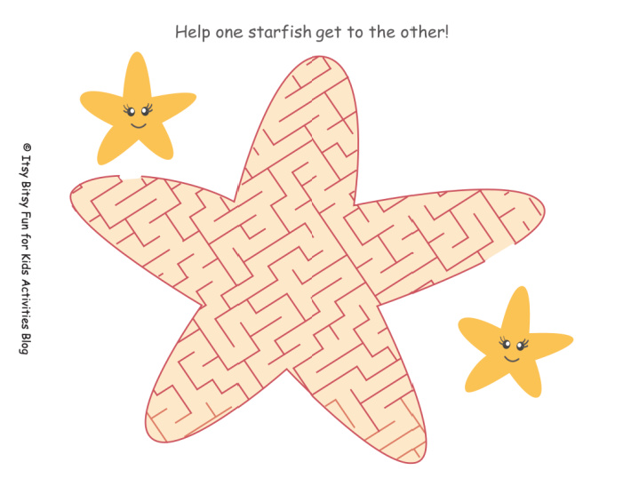 Starfish Ocean Maze - Moyen - Blog d'activités pour enfants