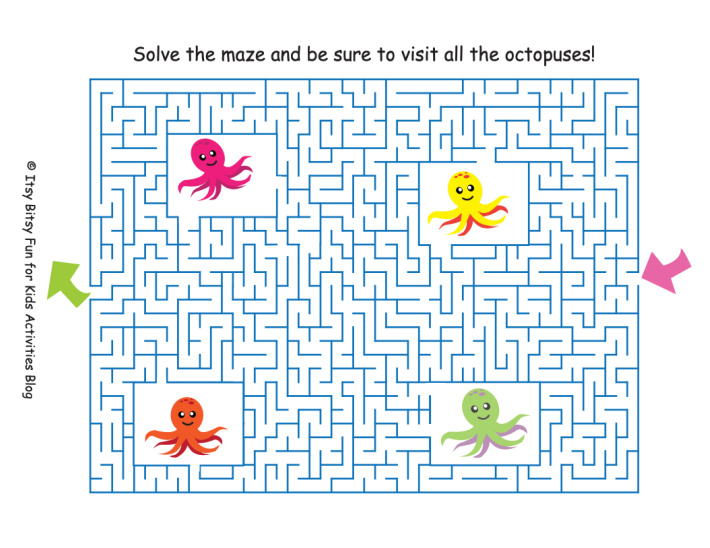 Ocean Maze - Difficile - Blog d'activités pour enfants