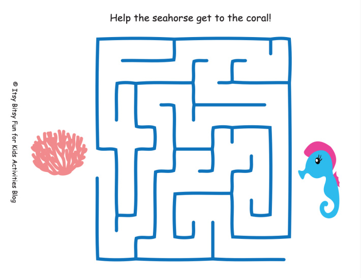 Seahorse Ocean Maze - Facile - Blog d'activités pour enfants