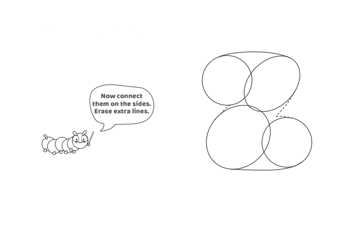 Étape 5 - Comment dessiner la lettre à bulles Z - Blog d'activités pour enfants - texte : Connectez-les maintenant sur les côtés.  Effacer les lignes supplémentaires.