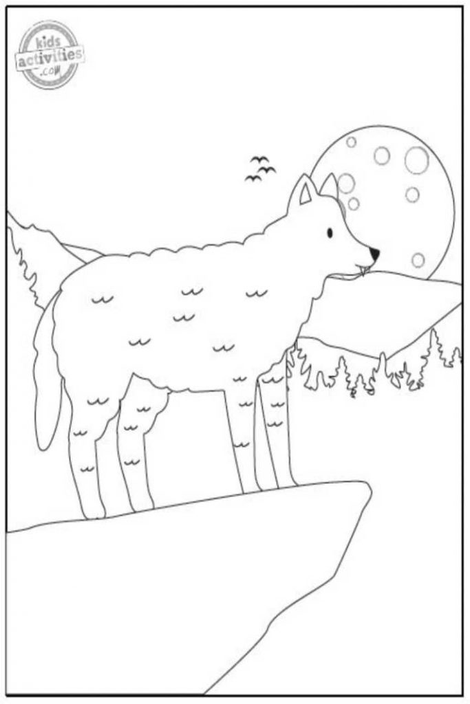 coloriage loup gratuit pour les enfants