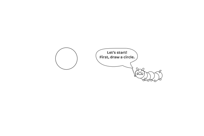 Étape 1 - Comment dessiner la lettre bulle G - Blog d'activités pour enfants Étape 1 - Comment dessiner la lettre bulle G - Blog d'activités pour enfants - texte : Commençons ! Dessinez d'abord un cercle.