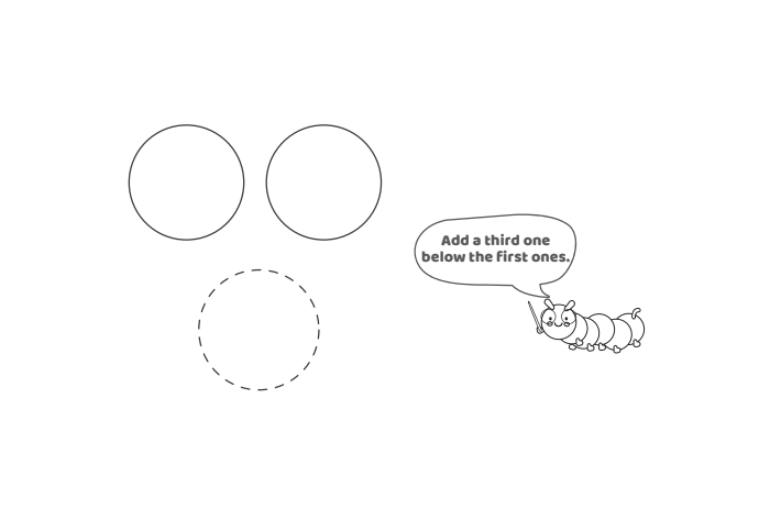 Étape 3 - Comment dessiner la lettre à bulles Y - Blog d'activités pour enfants - texte : Ajoutez une troisième en dessous des premières.