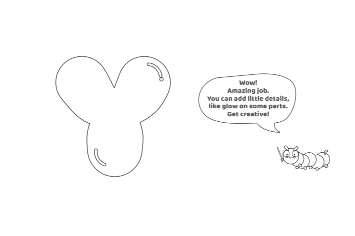 Étape 6 - Comment dessiner la lettre bulle Y - Blog d'activités pour enfants - texte : Wow !  Travail incroyable.  Vous pouvez ajouter de petits détails, comme de la lueur sur certaines parties.  Faire preuve de créativité!