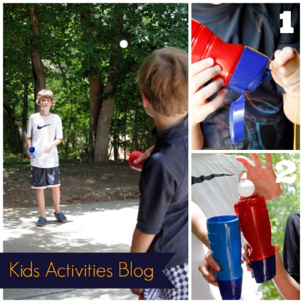 Jeu de ballon et de gobelet à faire soi-même pour jouer ensemble à partir de bouteilles recyclées International Delight - amusant pour les enfants !