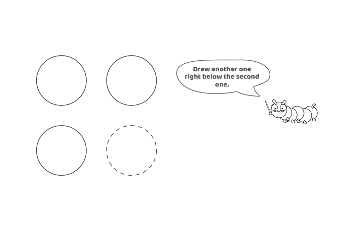 Étape 4 - Comment dessiner la lettre bulle X - Blog d'activités pour enfants - texte : Dessinez-en une autre juste en dessous de la seconde.