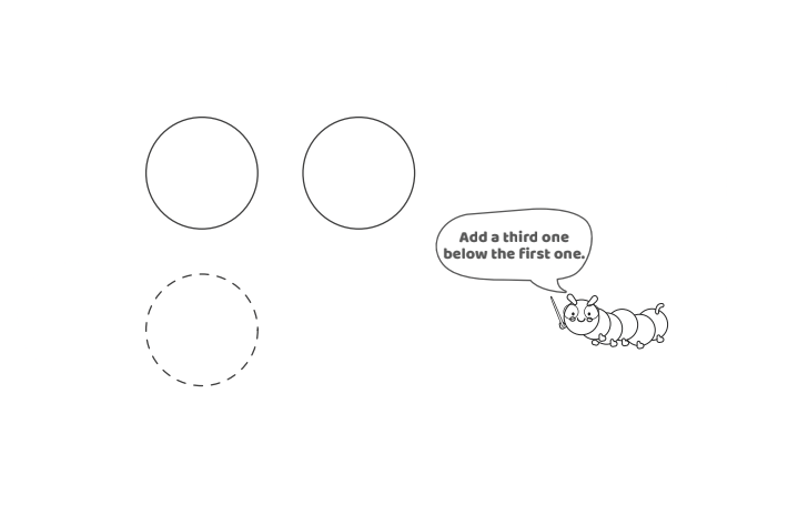 Étape 3 - Comment dessiner la lettre à bulles X - Blog d'activités pour enfants - texte : Ajoutez un troisième sous le premier.