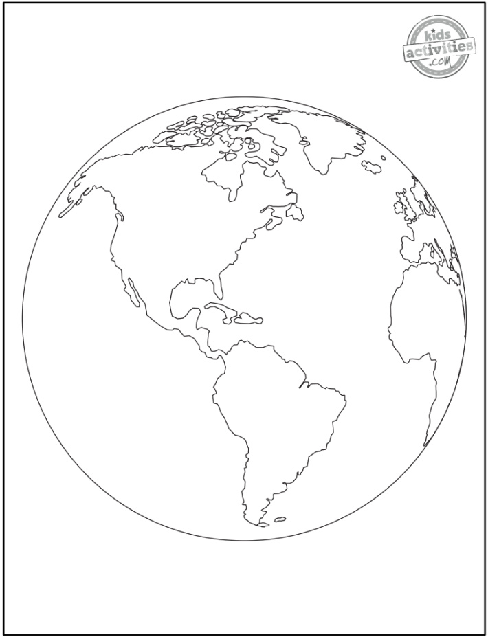 Coloriage globe terrestre pdf - Blog Activités Enfants