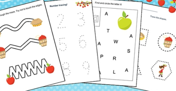 Feuilles de travail gratuites sur le thème de la pomme pour le préscolaire et la maternelle