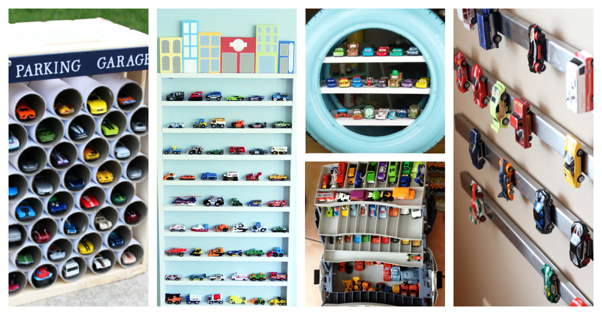 15 idées intelligentes de rangement de voitures jouets et de roues chaudes