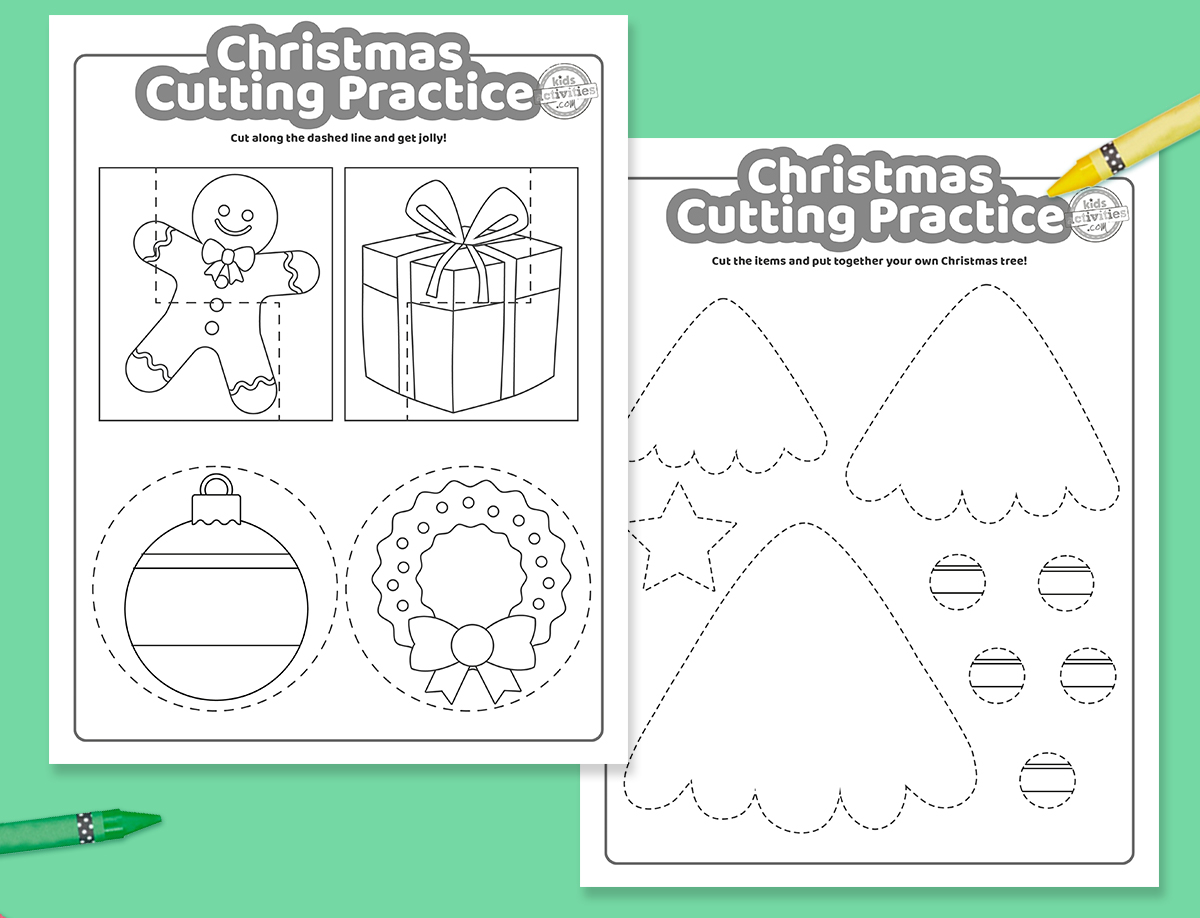 Coloriages de pratique de coupe de Noël pour les enfants !