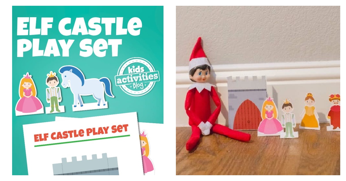 Ensemble de jeu Château Elf sur l'étagère, idée de Noël