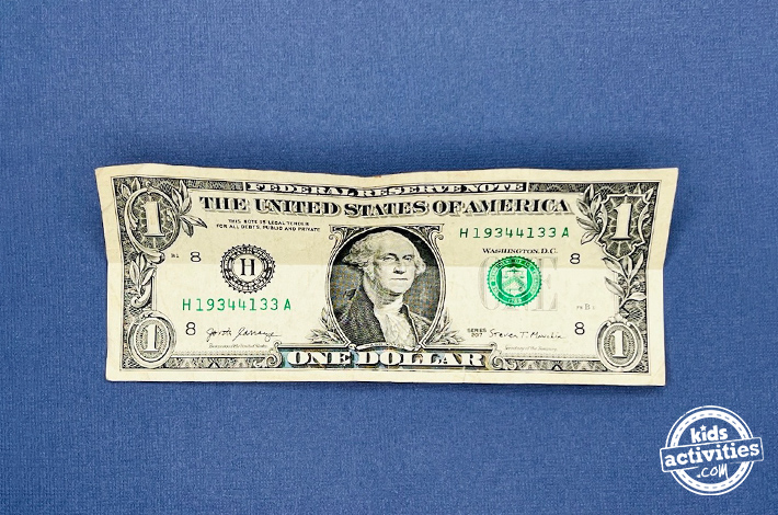 Pantalon origami billet d'un dollar - Étape 1 -déplier