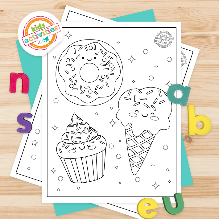 Coloriages De Nourriture Mignonne Carré
