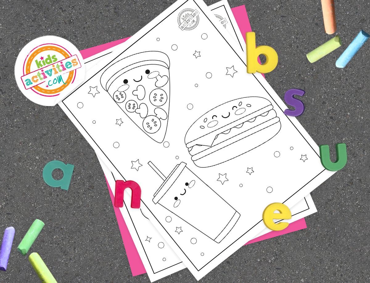 Meilleures pages de coloriage de nourriture mignonne à imprimer et à colorier