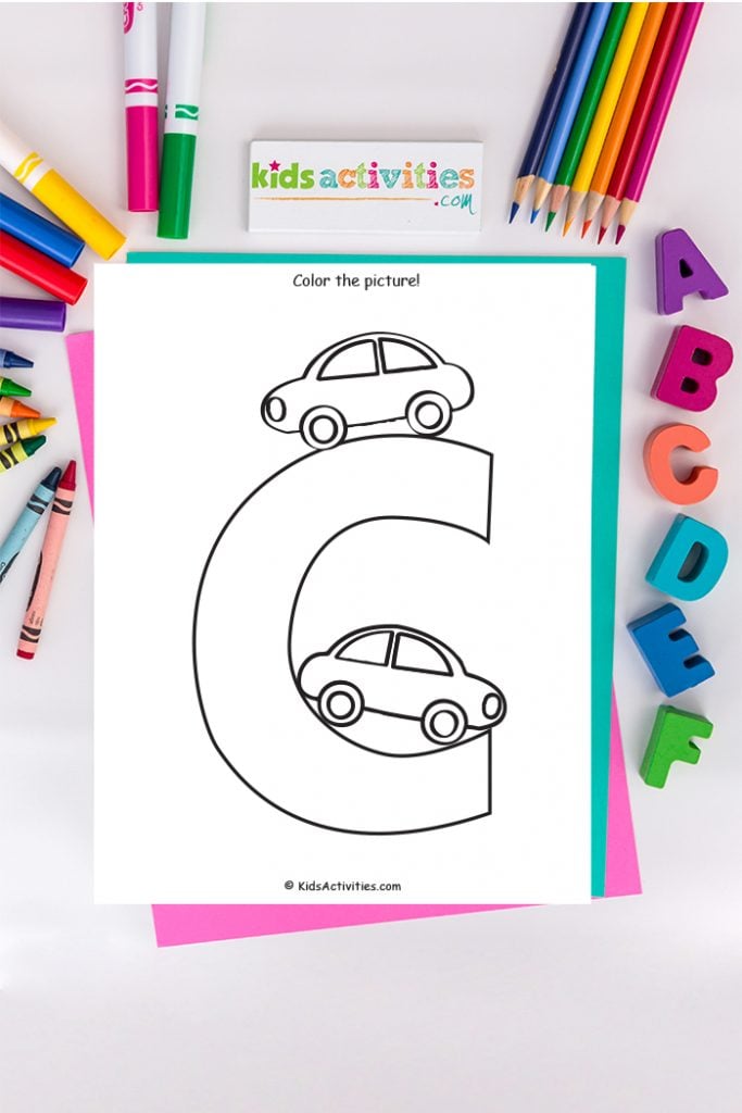 Coloriage de la lettre C pour le blog d'activités pour enfants