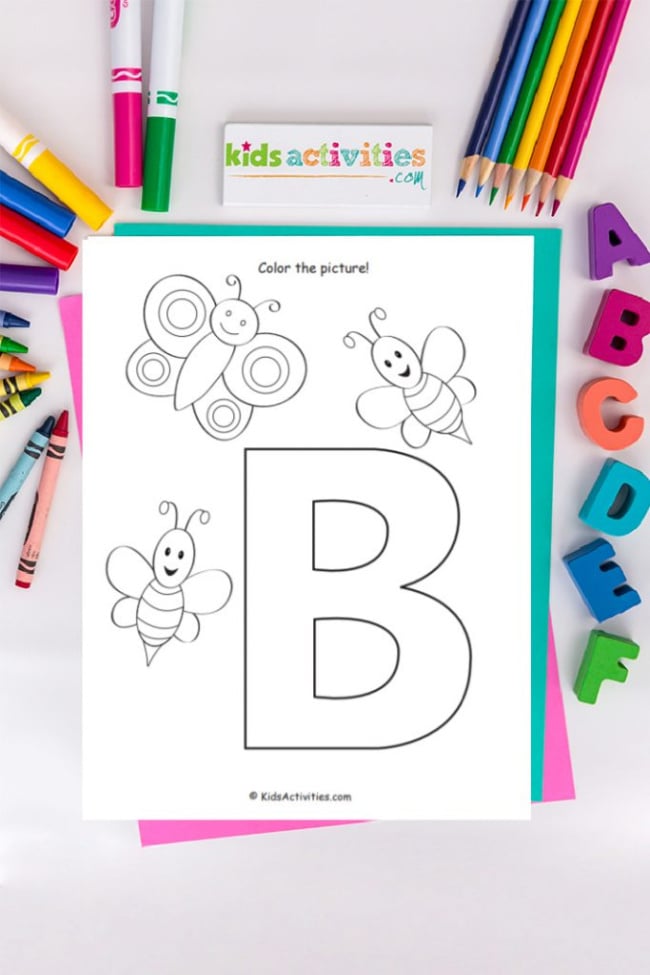 coloriage lettre b