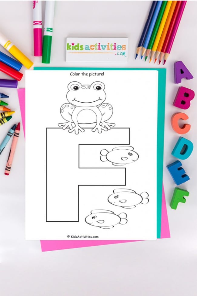 coloriages lettre f