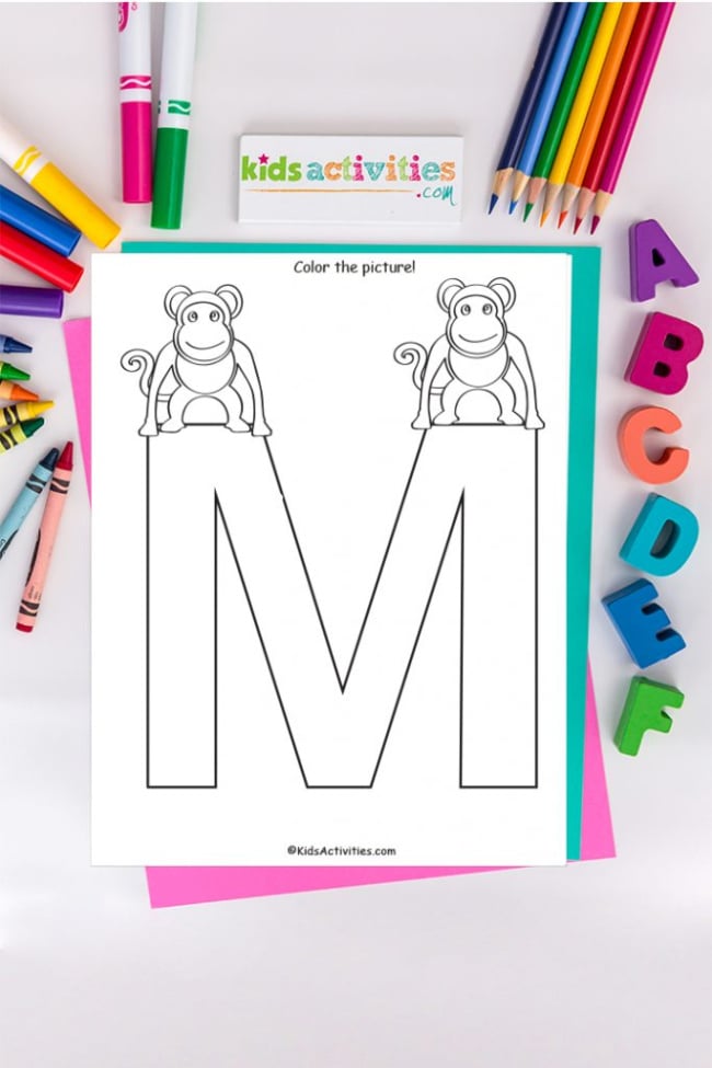 coloriage lettre m
