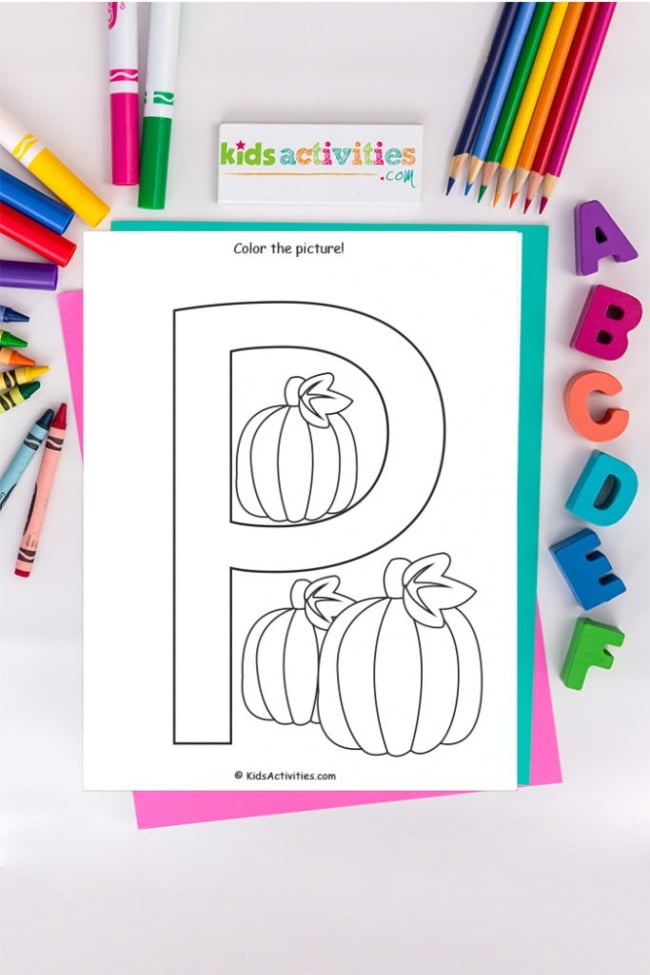 coloriages lettre p