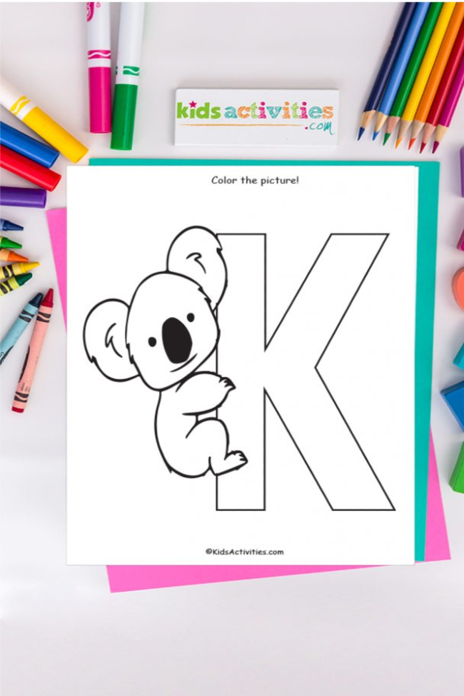 coloriage lettre k