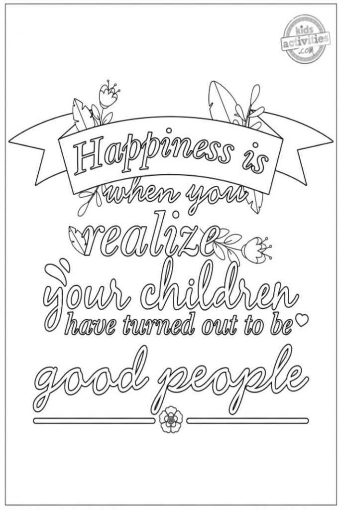Coloriages de citations parentales pour adultes