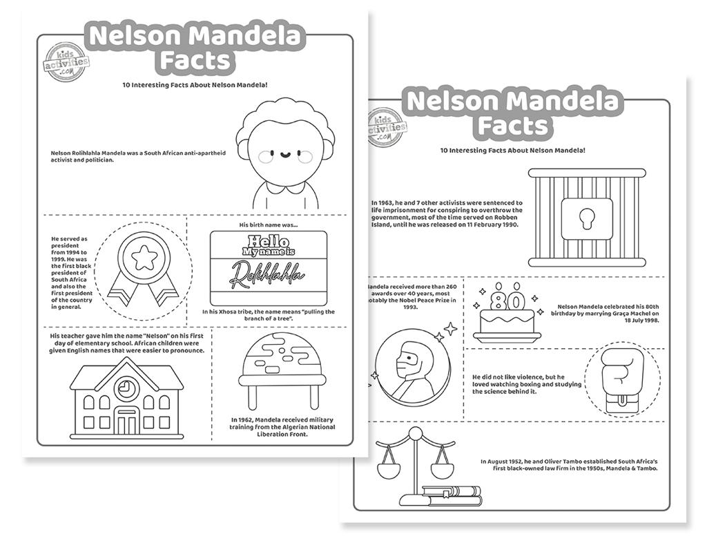 Faits imprimables sur Nelson Mandela pour les enfants