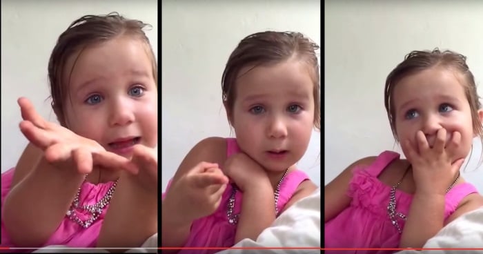 fille affirmant qu'elle n'est pas une princesse, capture d'écran de la vidéo