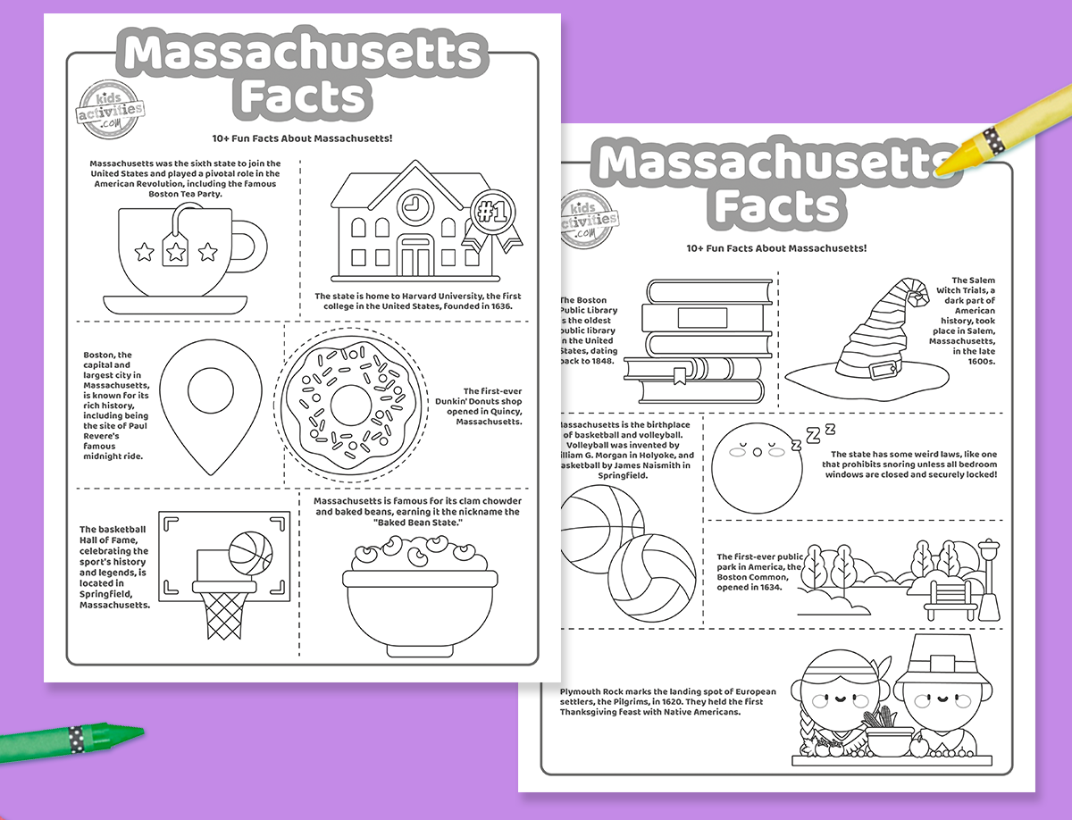 Plus de 12 faits amusants sur le Massachusetts et imprimables gratuits