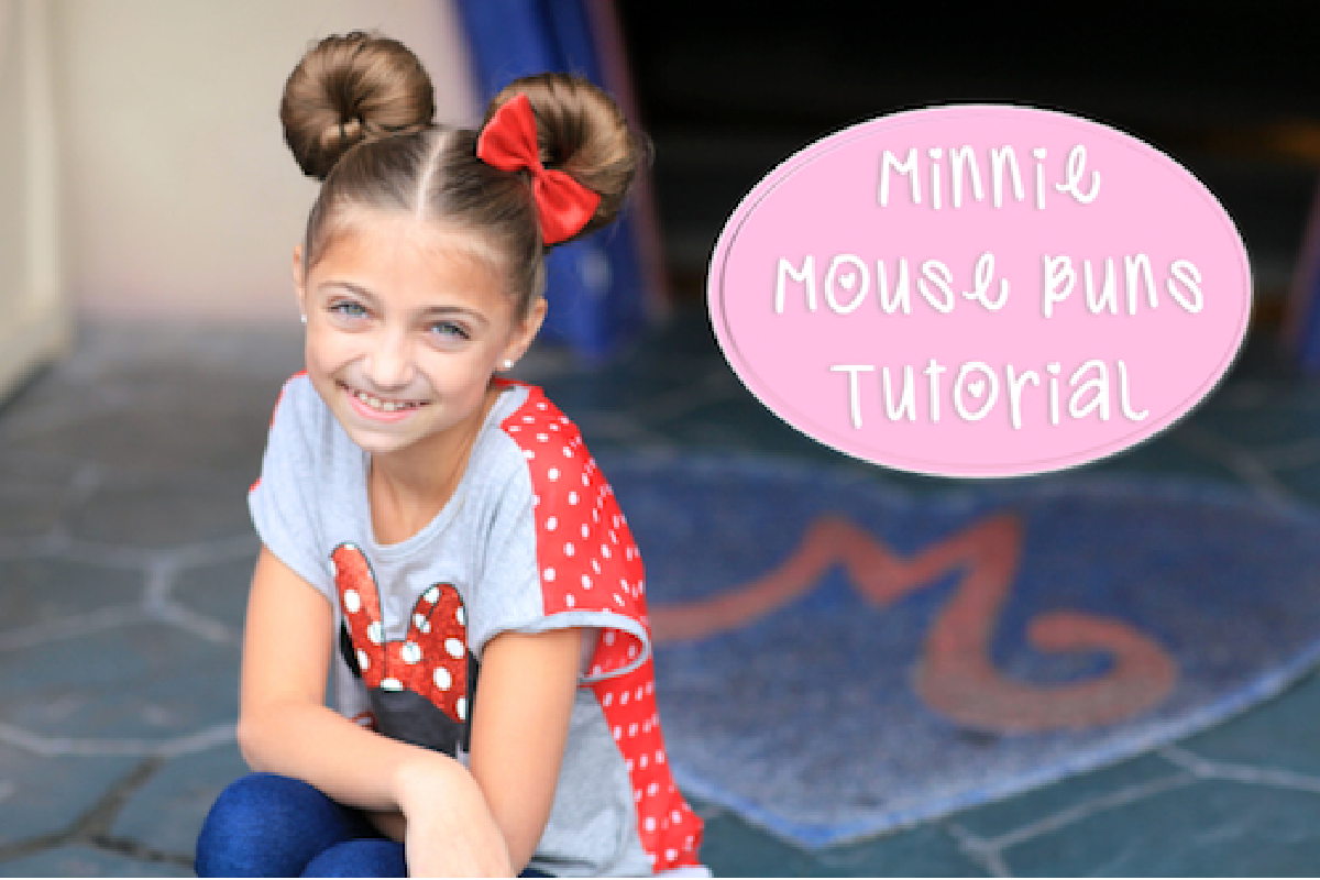 Coiffure du jour en photo - Coiffure Minnie Mouse sur une petite fille avec un nœud rouge - Blog d'activités pour enfants