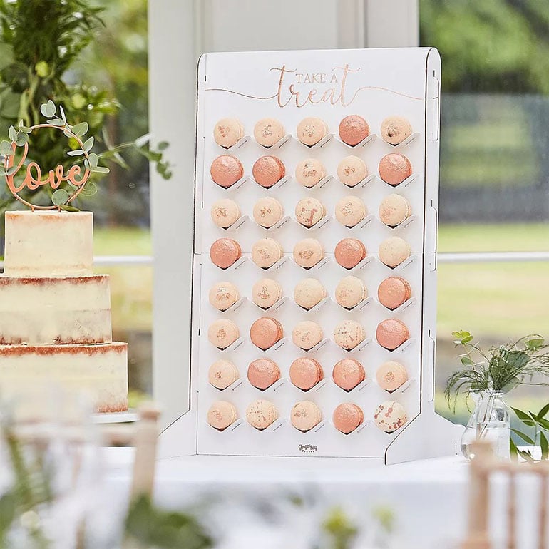 Support à macarons pour décorations de fête prénuptiale