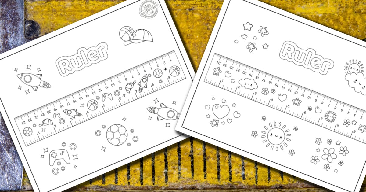 Règle imprimable pour que les enfants puissent colorier, couper et mesurer