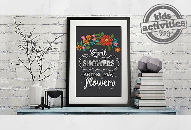 Tableau de printemps imprimable illustré sur la table