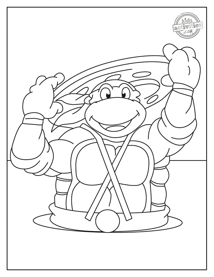 Coloriages Tortues Ninja imprimés en pdf de Tortue Ninja sortant d'un égout - Blog d'activités pour enfants