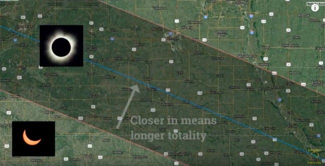 Trajectoire de l'éclipse solaire et ce que cela signifie - carte présentée