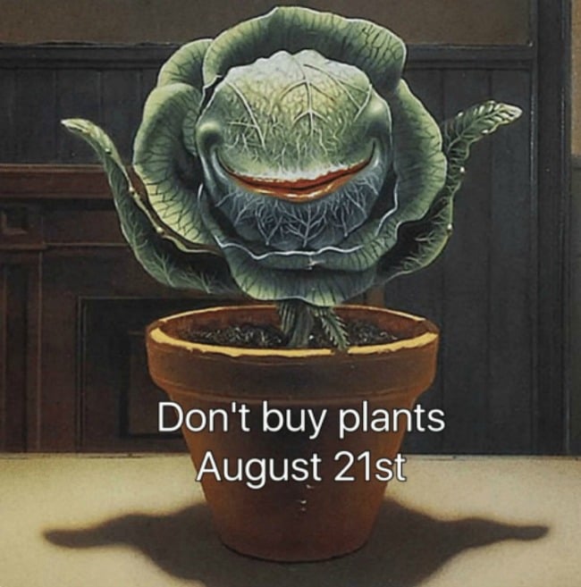 meme - n'achetez pas de plantes le jour de l'éclipse solaire