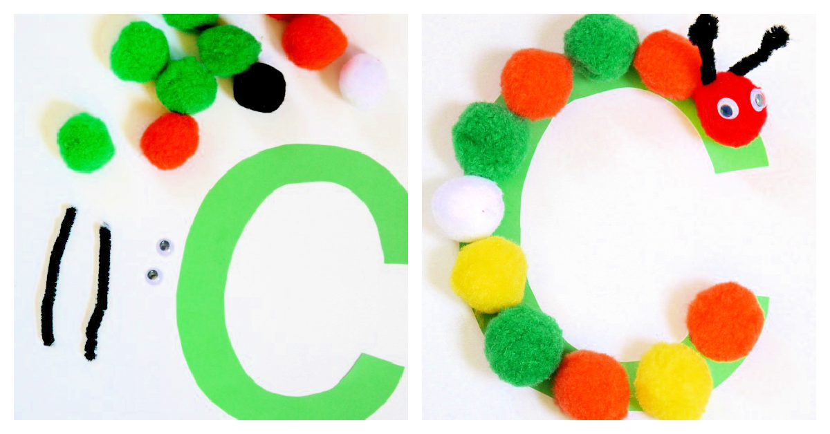 Lettre C Craft - C est pour Caterpillar Preschool Craft