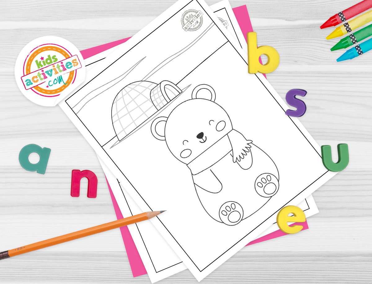 Coloriages adorables ours polaire