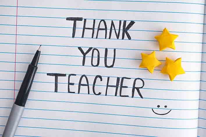 une douce note pour montrer sa gratitude envers les éducateurs pendant la semaine d'appréciation des enseignants